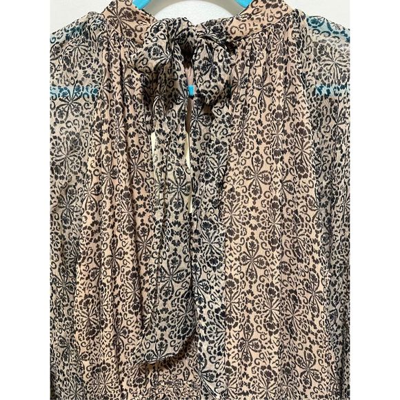 Anthropologie Let Me Be Smocked Mock-Neck Dress Size L - Picture 8 of 10